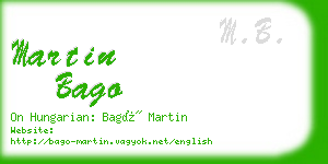 martin bago business card